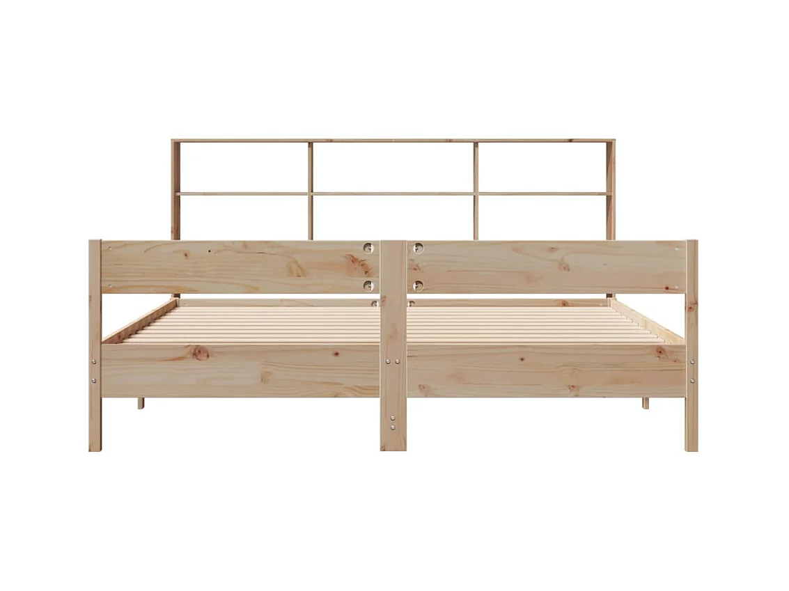Lit bibliothèque sans matelas 180x200 cm bois massif de pin