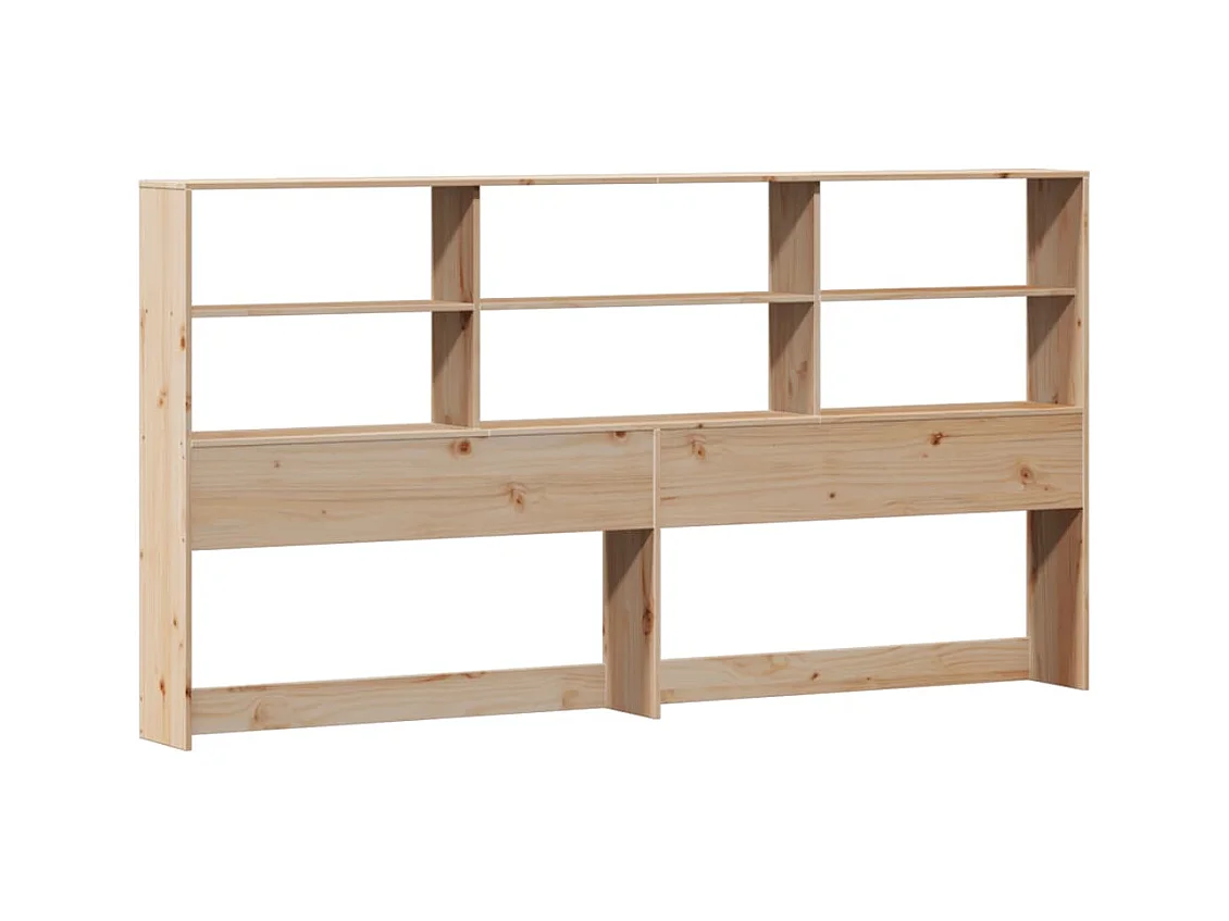 Lit bibliothèque sans matelas 180x200 cm bois massif de pin