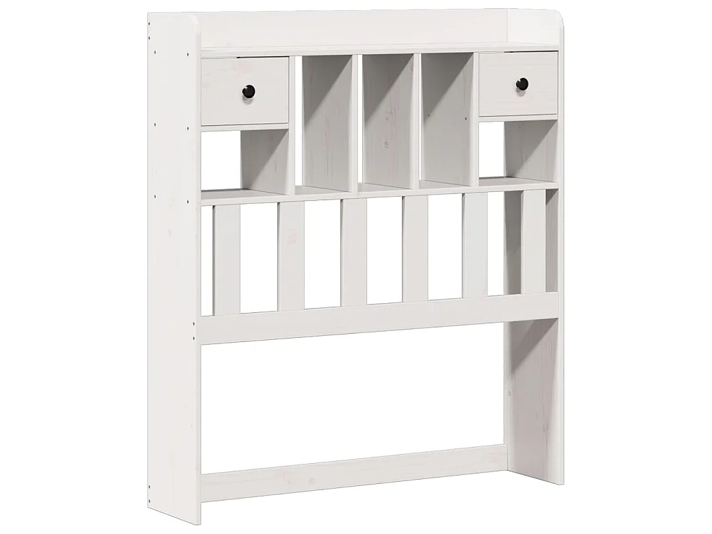 Bed met boekenkast zonder matras grenenhout wit 90x200 cm
