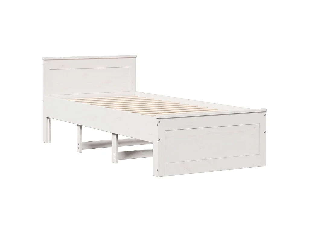 Bed met boekenkast zonder matras grenenhout wit 90x200 cm