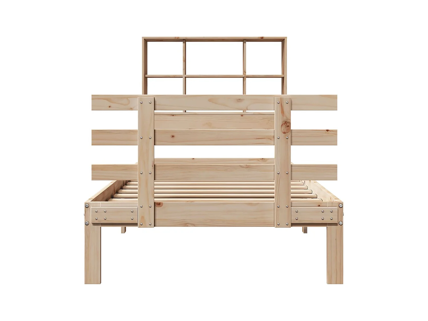 Massivholzbett mit Regal ohne Matratze 90x200 cm Kiefer