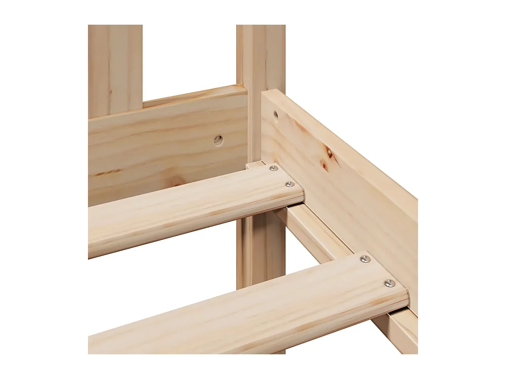 Massivholzbett mit Regal ohne Matratze 135x190 cm Kiefernholz