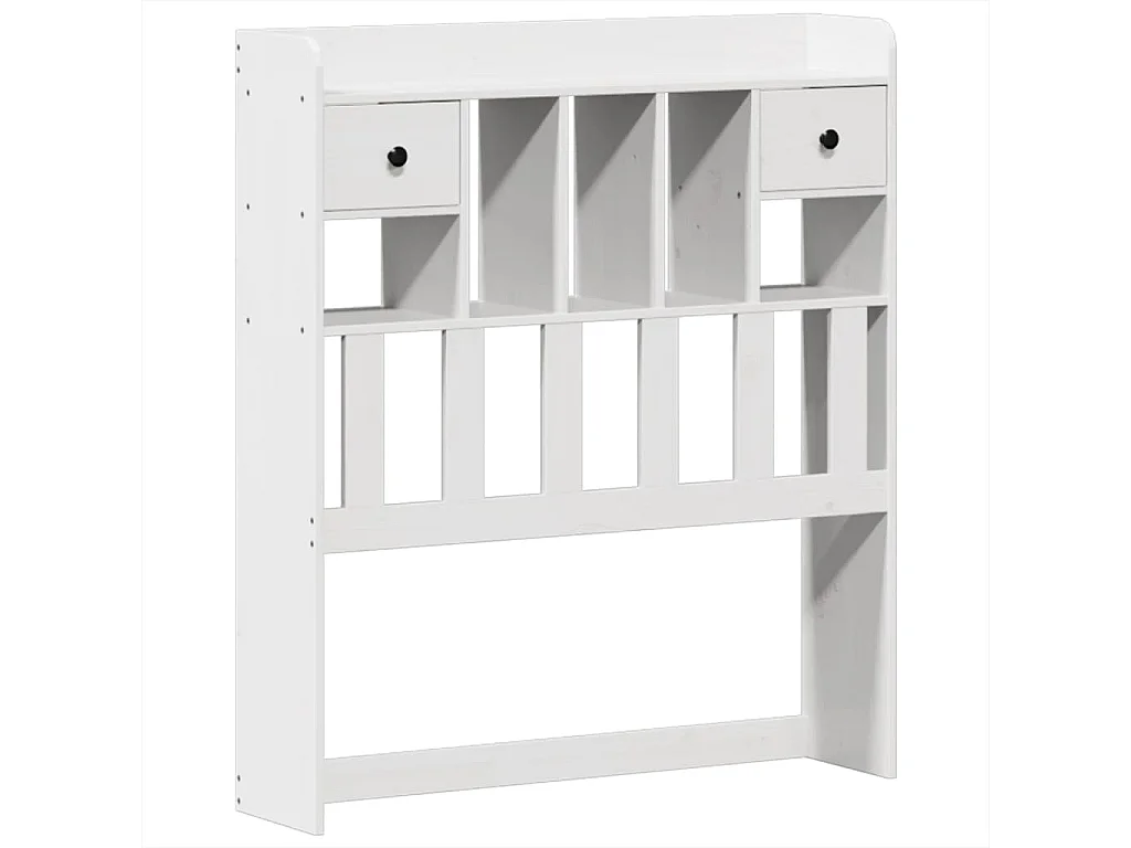 Cama con estantería sin colchón madera maciza blanco 90x200 cm