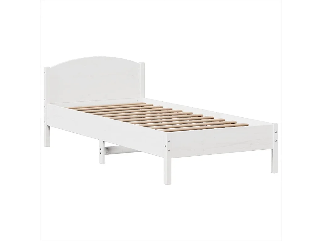 Cama con estantería sin colchón madera maciza blanco 90x200 cm
