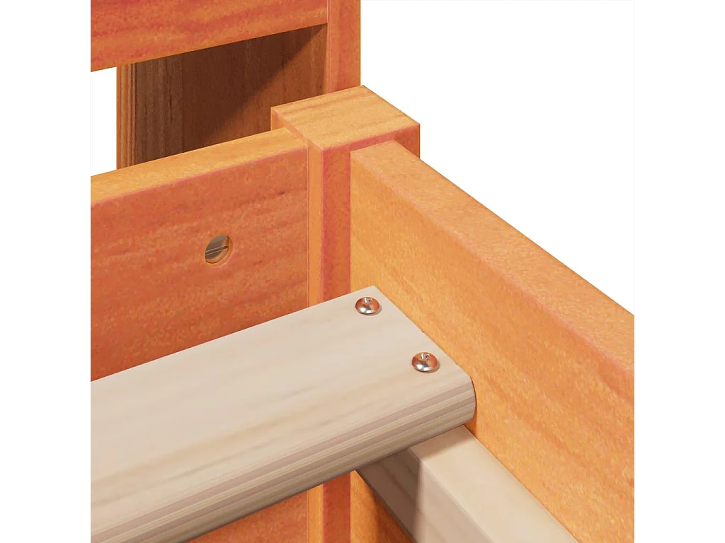 Lit bibliothèque sans matelas cire marron 75x190 cm pin massif