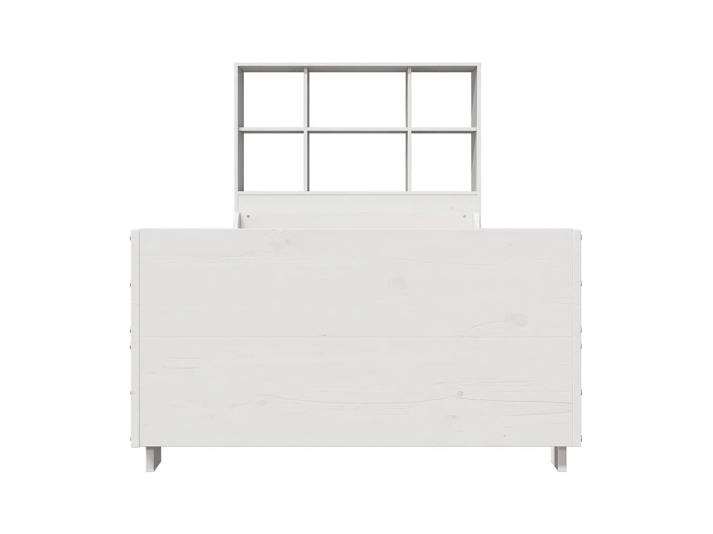 Lit bibliothèque sans matelas blanc 90x190 cm bois massif