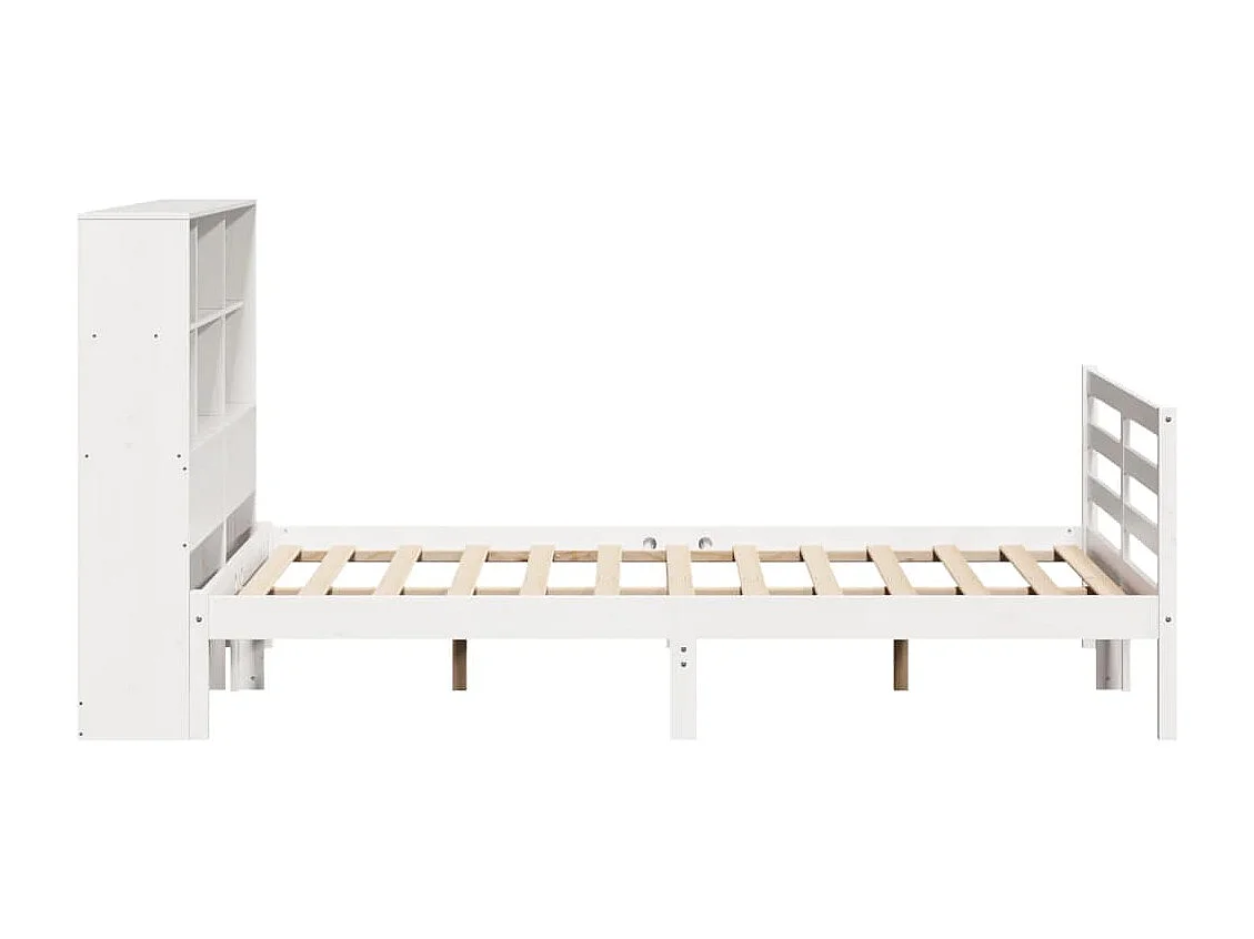 Letto Libreria senza Materasso Bianco 120x200 cm Legno di Pino