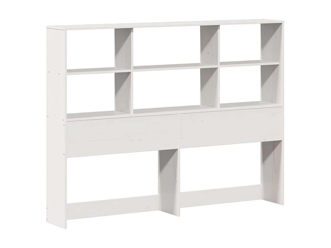 Massivholzbett mit Regal ohne Matratze Weiß 120x200 cm Kiefer