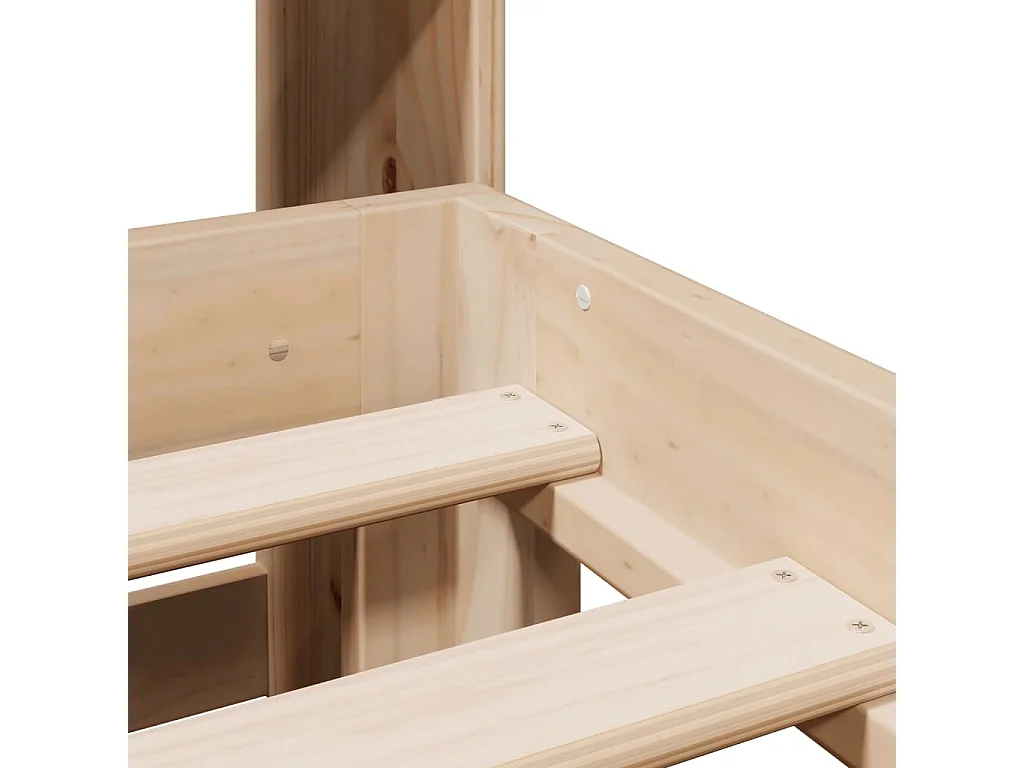 Lit bibliothèque sans matelas 180x200 cm bois massif de pin