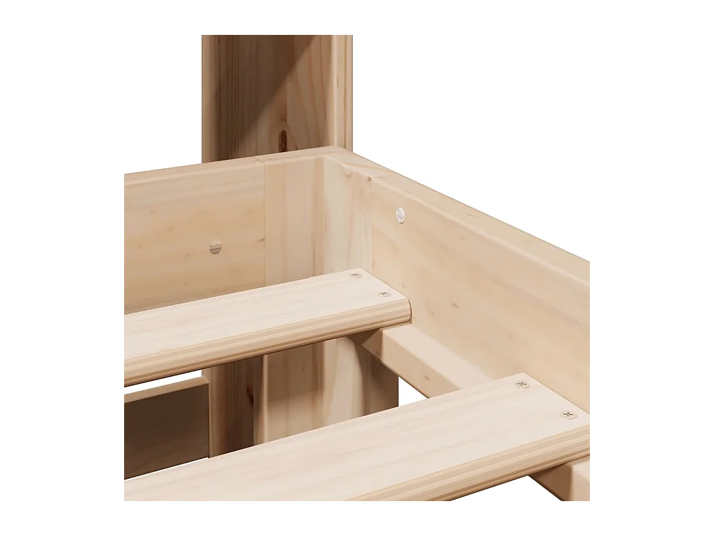 Lit bibliothèque sans matelas 180x200 cm bois massif de pin