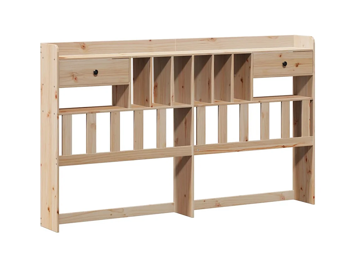 Lit bibliothèque sans matelas 180x200 cm bois massif de pin