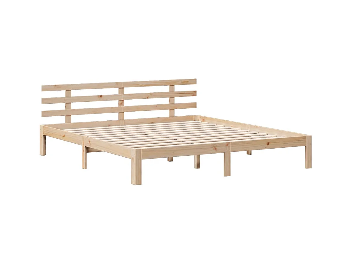 Lit bibliothèque sans matelas 180x200 cm bois massif de pin