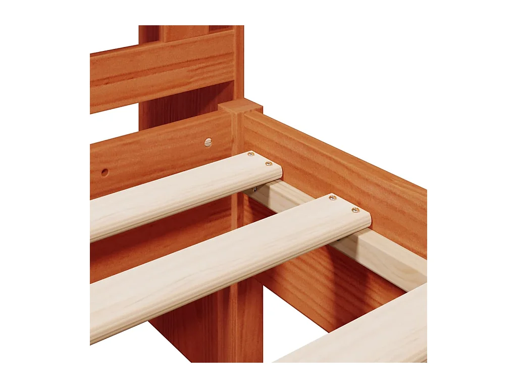Lit bibliothèque sans matelas cire marron 75x190 cm pin massif
