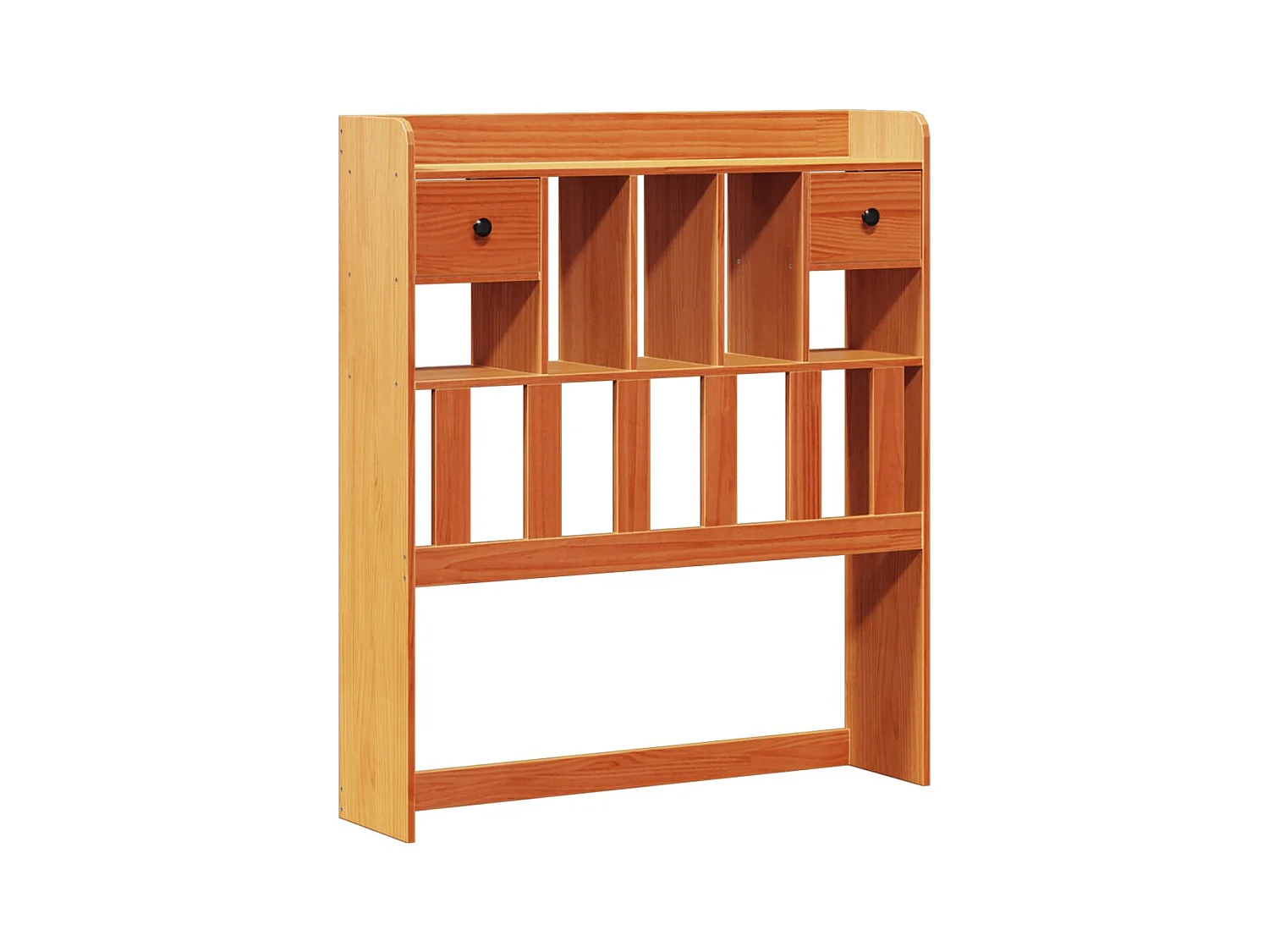 Lit bibliothèque sans matelas cire marron 75x190 cm pin massif