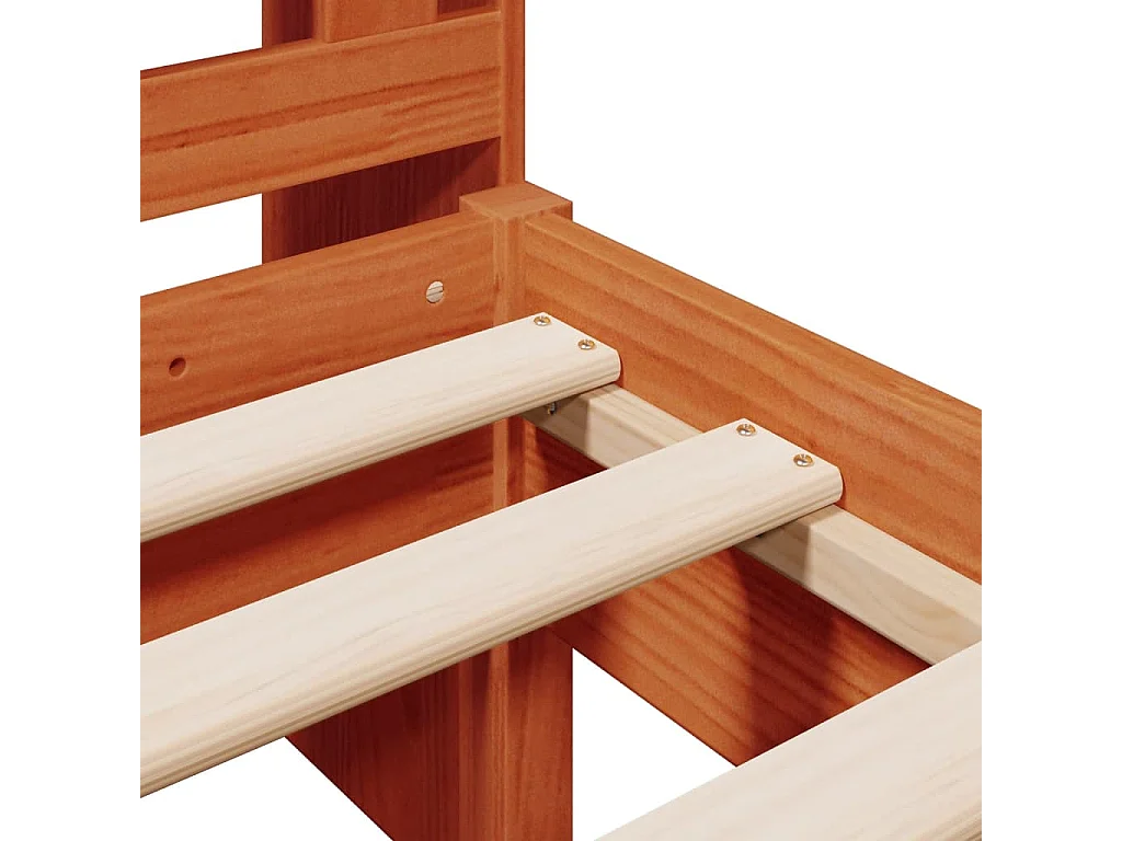 Lit bibliothèque sans matelas cire marron 75x190 cm pin massif