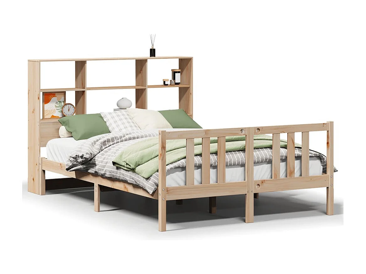 Cama com estante sem colchão 120x200 cm pinho maciço