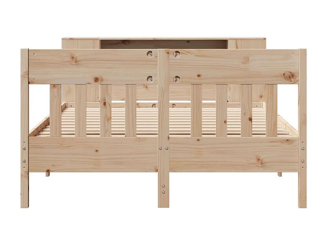 Cama com estante sem colchão 135x190 cm pinho maciço