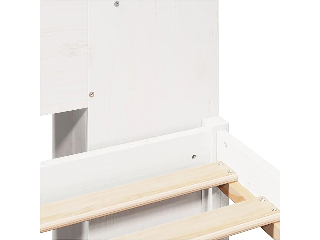 Bed met boekenkast zonder matras grenenhout wit 140x200 cm