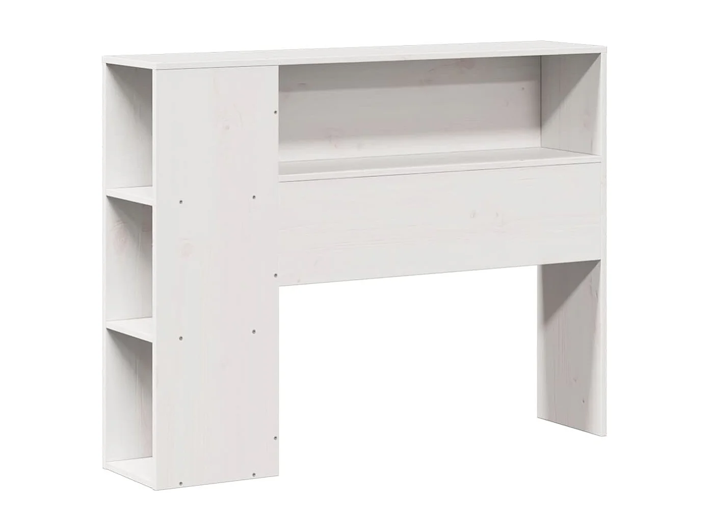 Bed met boekenkast zonder matras massief hout wit 90x200 cm