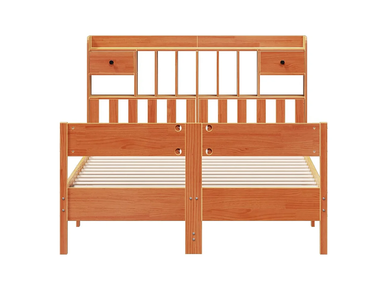 Cama com estante sem colchão 150x200 cm pinho maciço
