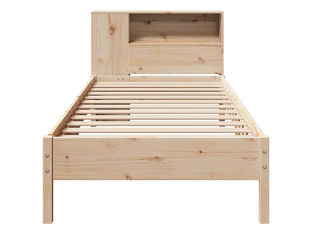 Giroletto con Libreria senza Materasso 75x190 cm in Legno Pino