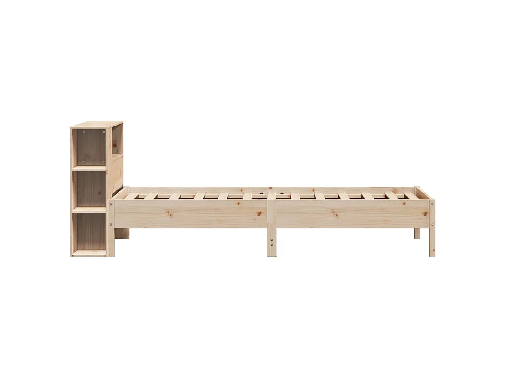 Giroletto con Libreria senza Materasso 75x190 cm in Legno Pino