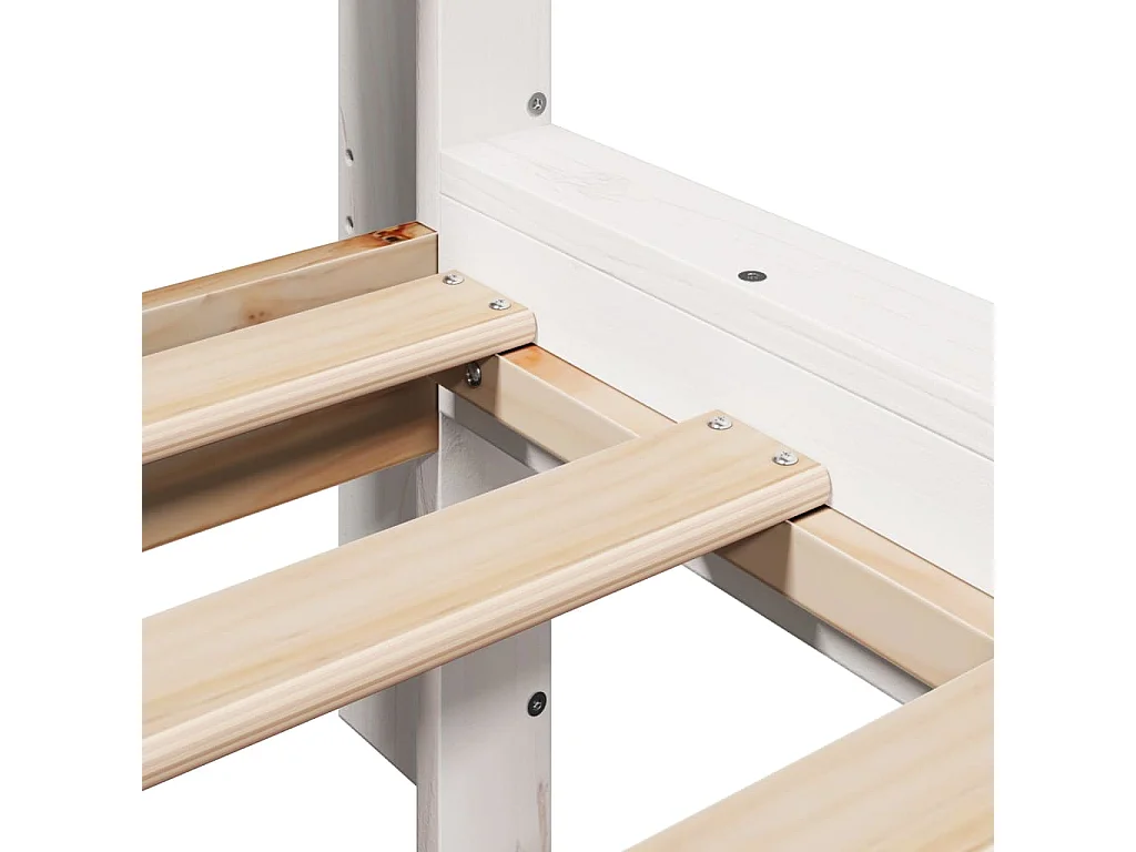 Cama com estante sem colchão 135x190 cm pinho maciço branco