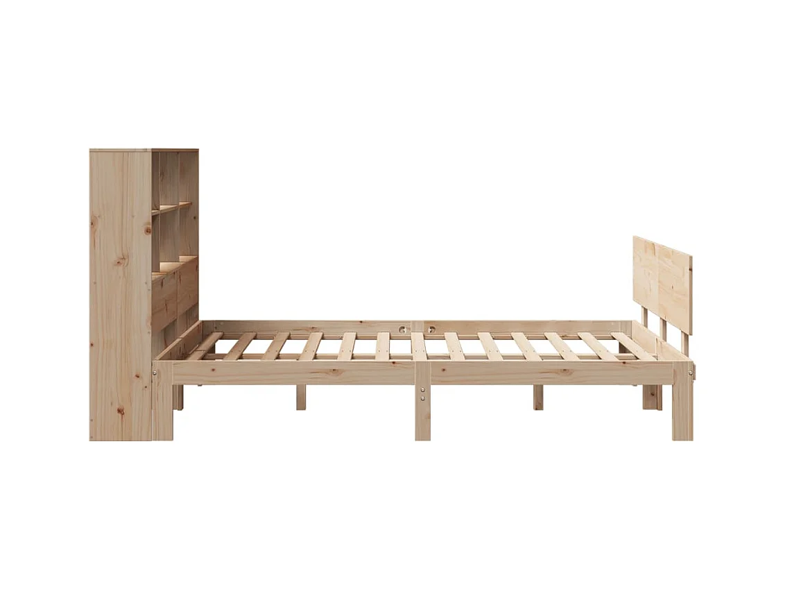 Massivholzbett mit Regal ohne Matratze 140x190 cm Kiefer