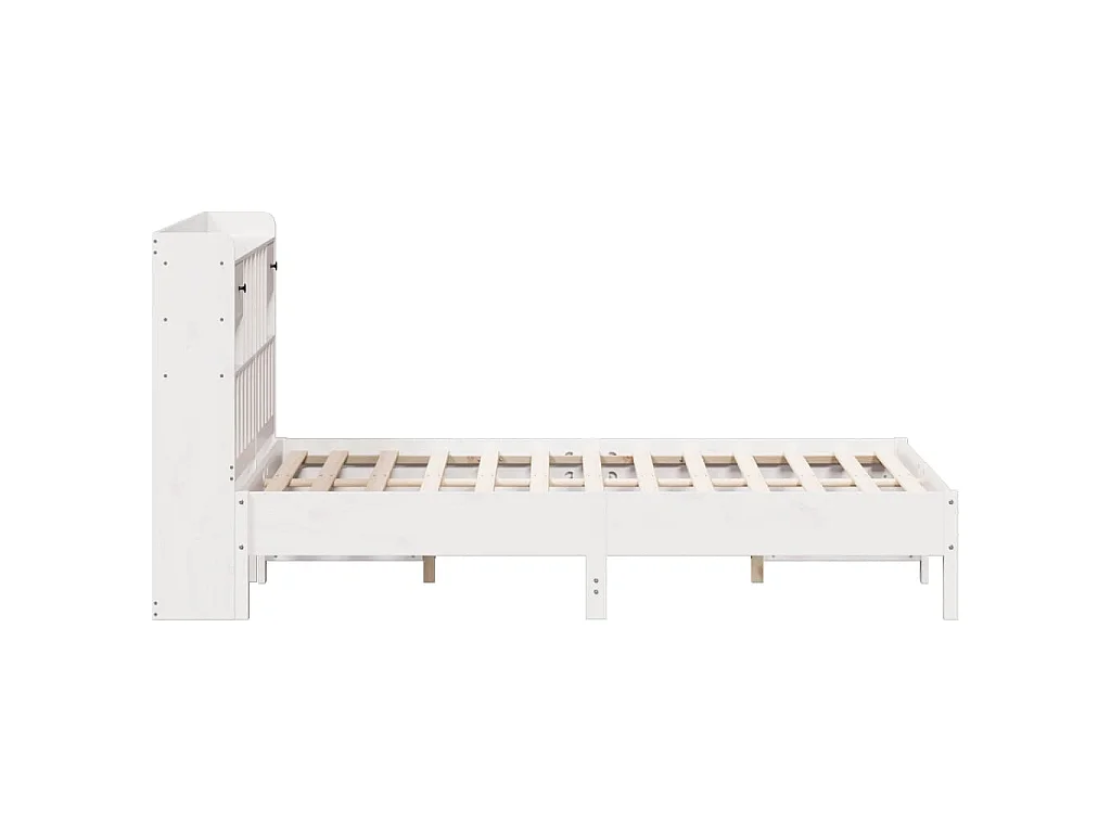 Cama com estante sem colchão 135x190 cm pinho maciço branco