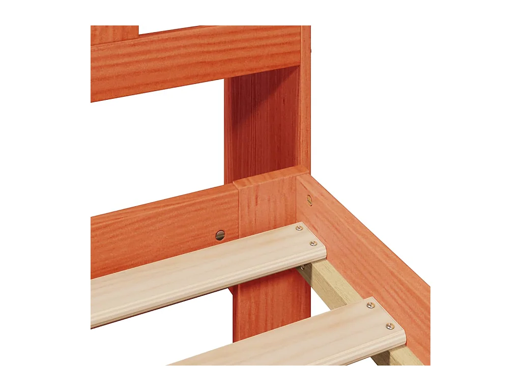 Lit bibliothèque sans matelas cire marron 160x200 cm pin massif