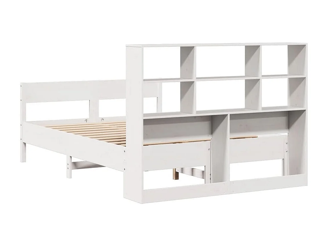 Letto Libreria senza Materasso Bianco 120x190 cm Legno di Pino