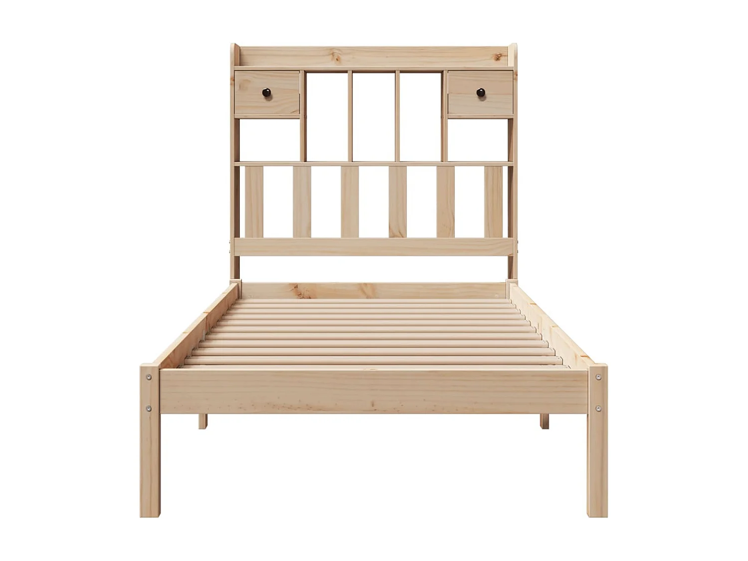 Massivholzbett mit Regal ohne Matratze 90x190 cm Kiefer