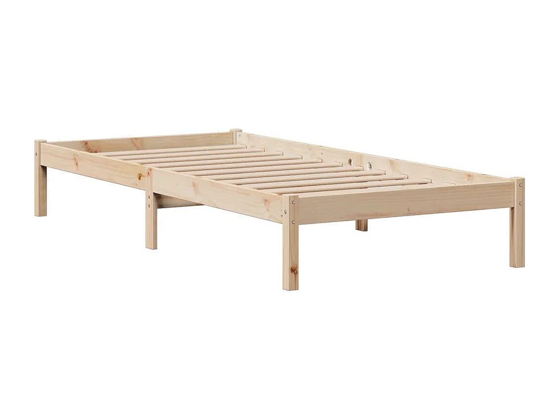 Massivholzbett mit Regal ohne Matratze 90x190 cm Kiefer