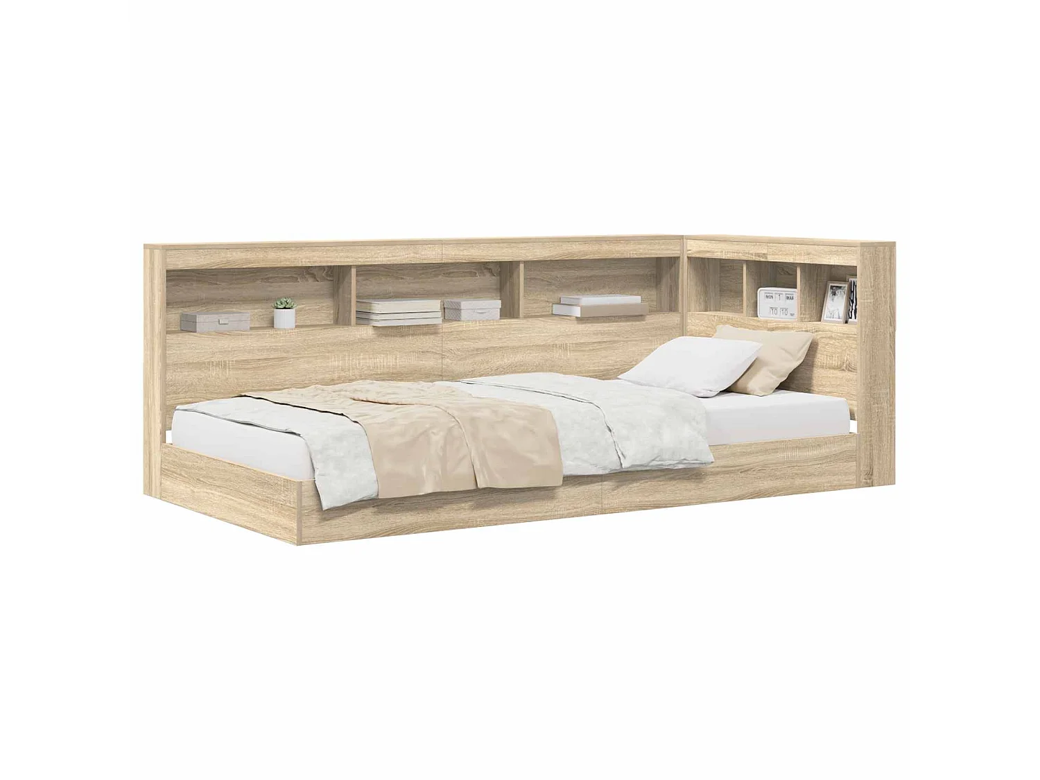 Lit Bibliothèque Chêne Sonoma 75 x 190 cm Bois d'ingénierie