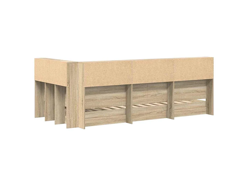 Lit Bibliothèque Chêne Sonoma 75 x 190 cm Bois d'ingénierie
