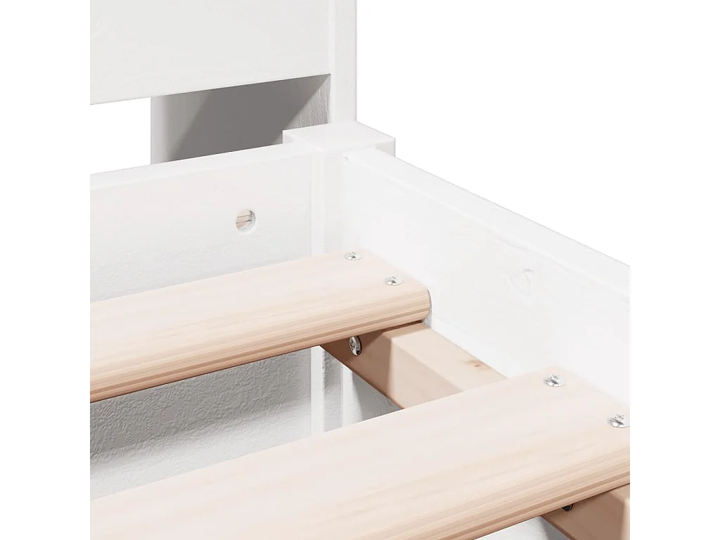 Cama com estante sem colchão 140x200 cm pinho maciço branco