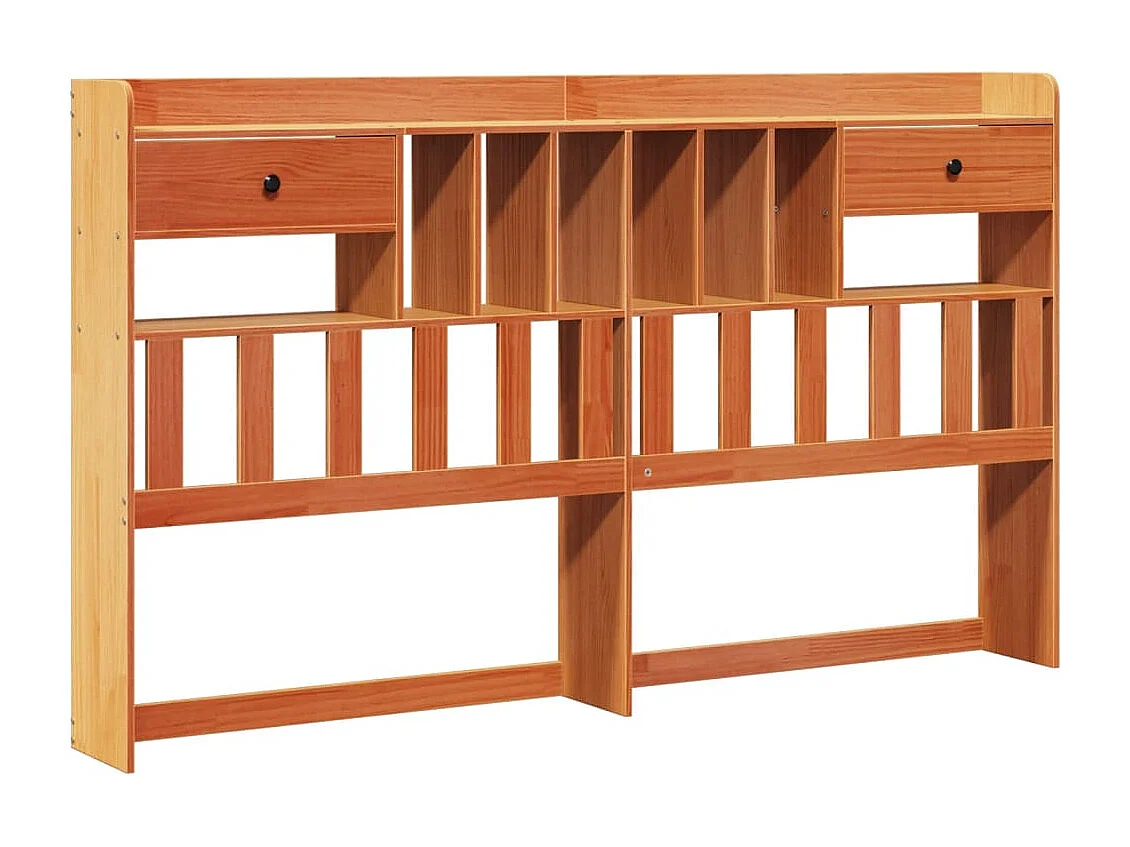 Letto Libreria senza Materasso Marrone Cera 180x200 cm in Pino