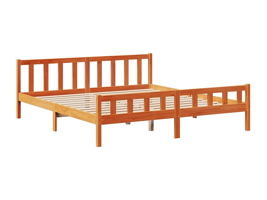 Bed met boekenkast zonder matras grenenhout wasbruin 180x200 cm