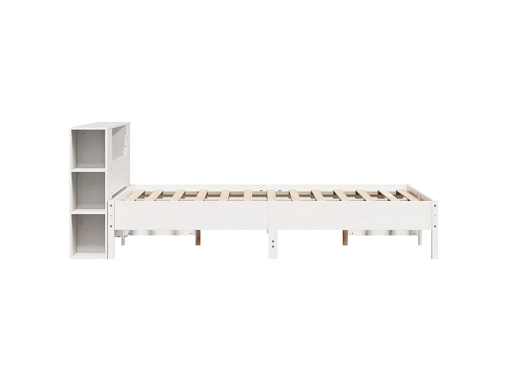 Letto Libreria senza Materasso Bianco 160x200 cm Legno di Pino