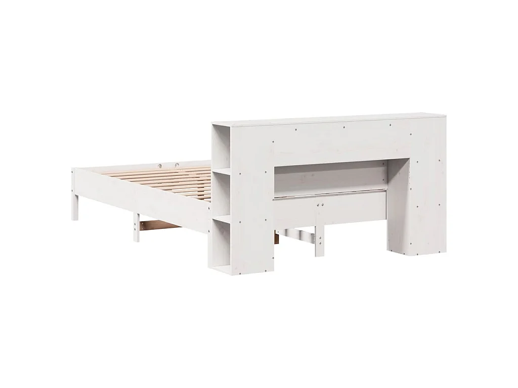 Letto Libreria senza Materasso Bianco 160x200 cm Legno di Pino