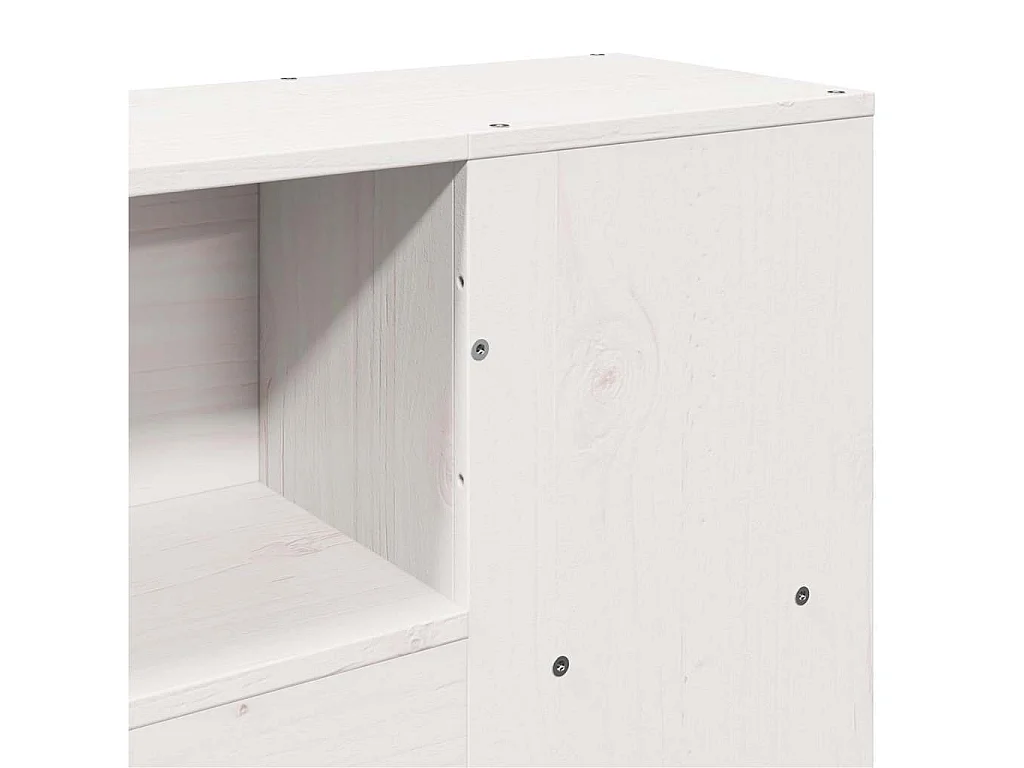 Bed met boekenkast zonder matras grenenhout wit 160x200 cm