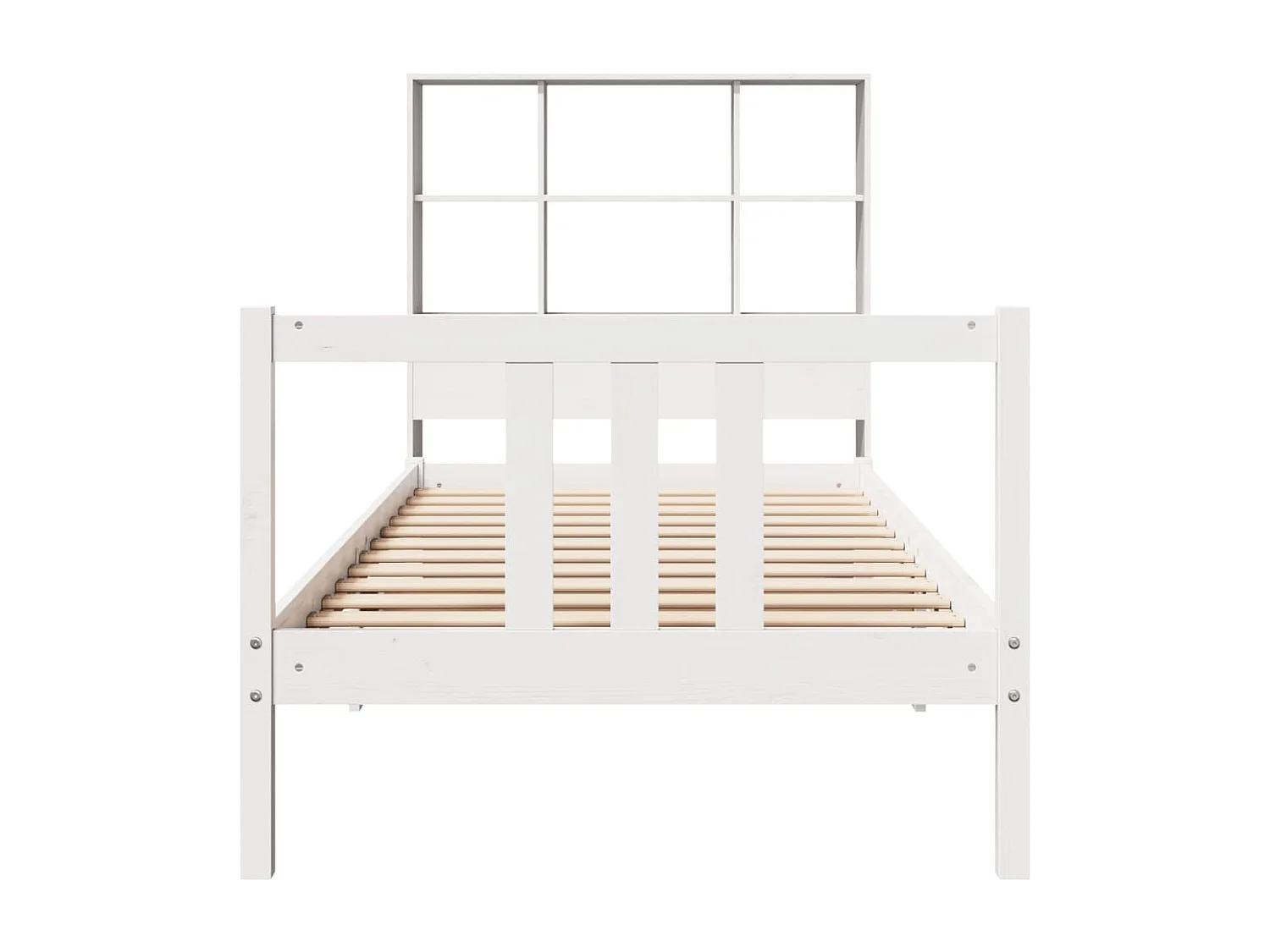 Letto Libreria senza Materasso Bianca 90x200 cm Legno di Pino