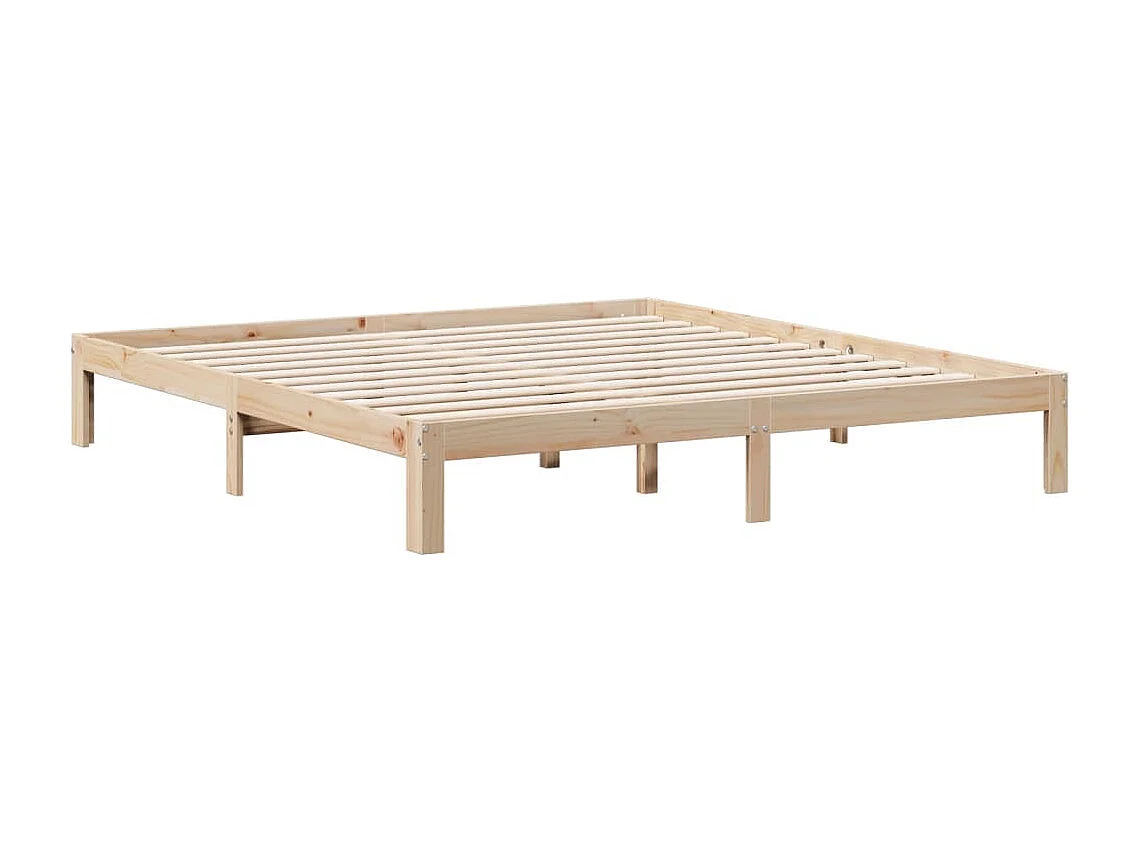 Lit bibliothèque sans matelas 180x200 cm bois massif de pin