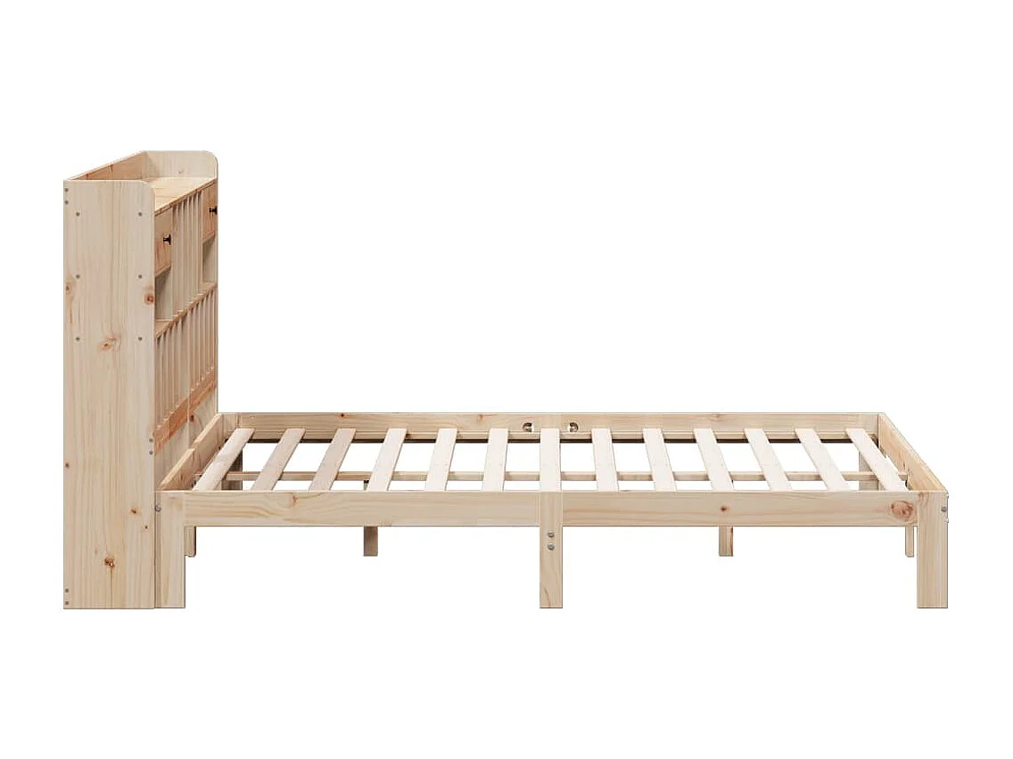 Cama con estantería sin colchón madera maciza de pino 180x200cm