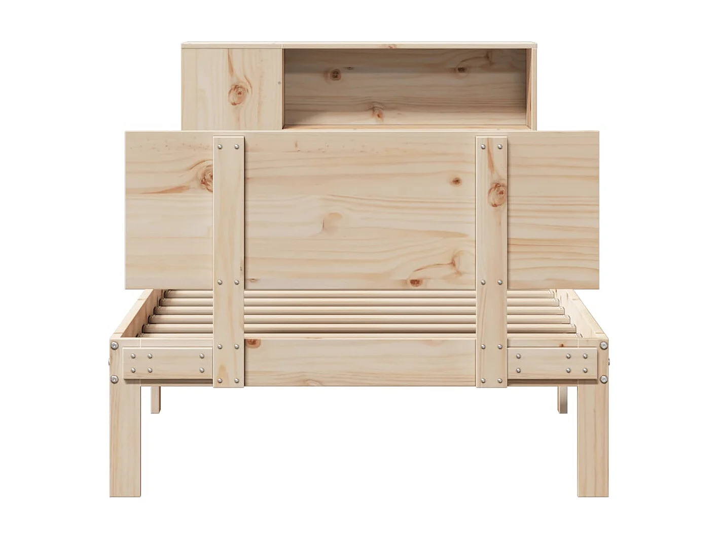 Letto Libreria senza Materasso 90x190 cm Legno Massello Pino