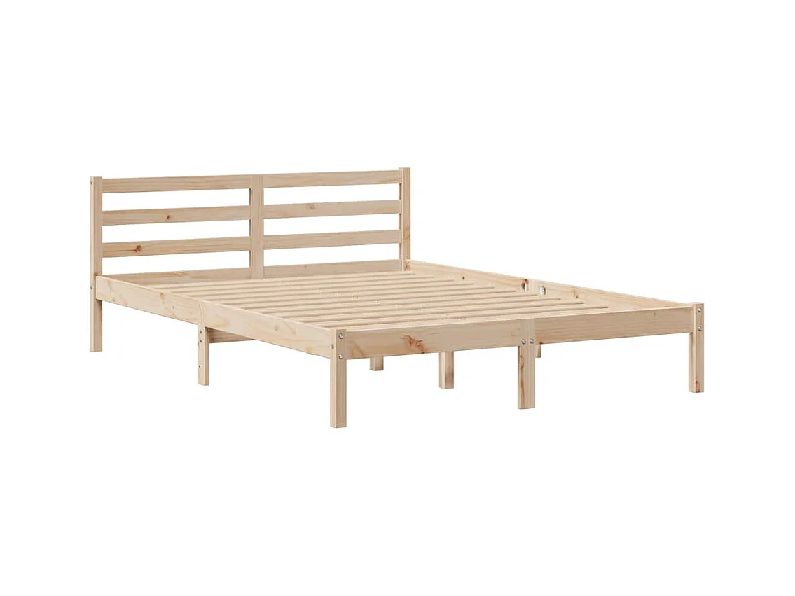 Bed met boekenkast zonder matras massief grenenhout 140x190 cm