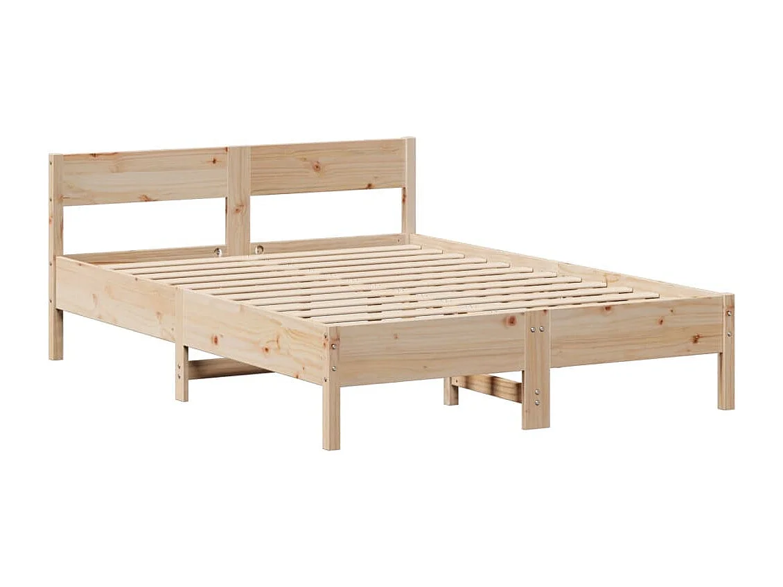 Letto Libreria senza Materasso 135x190 cm in Legno di Pino