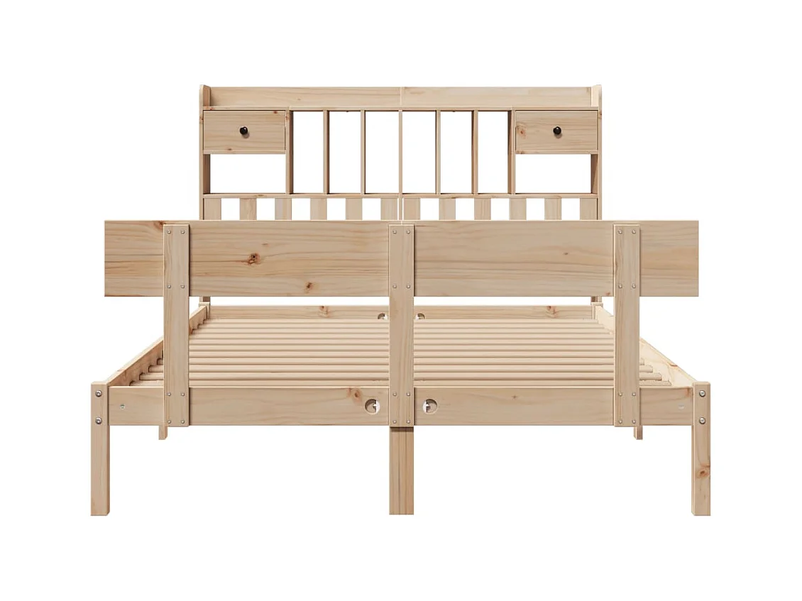 Massivholzbett mit Regal ohne Matratze 150x200 cm Kiefernholz