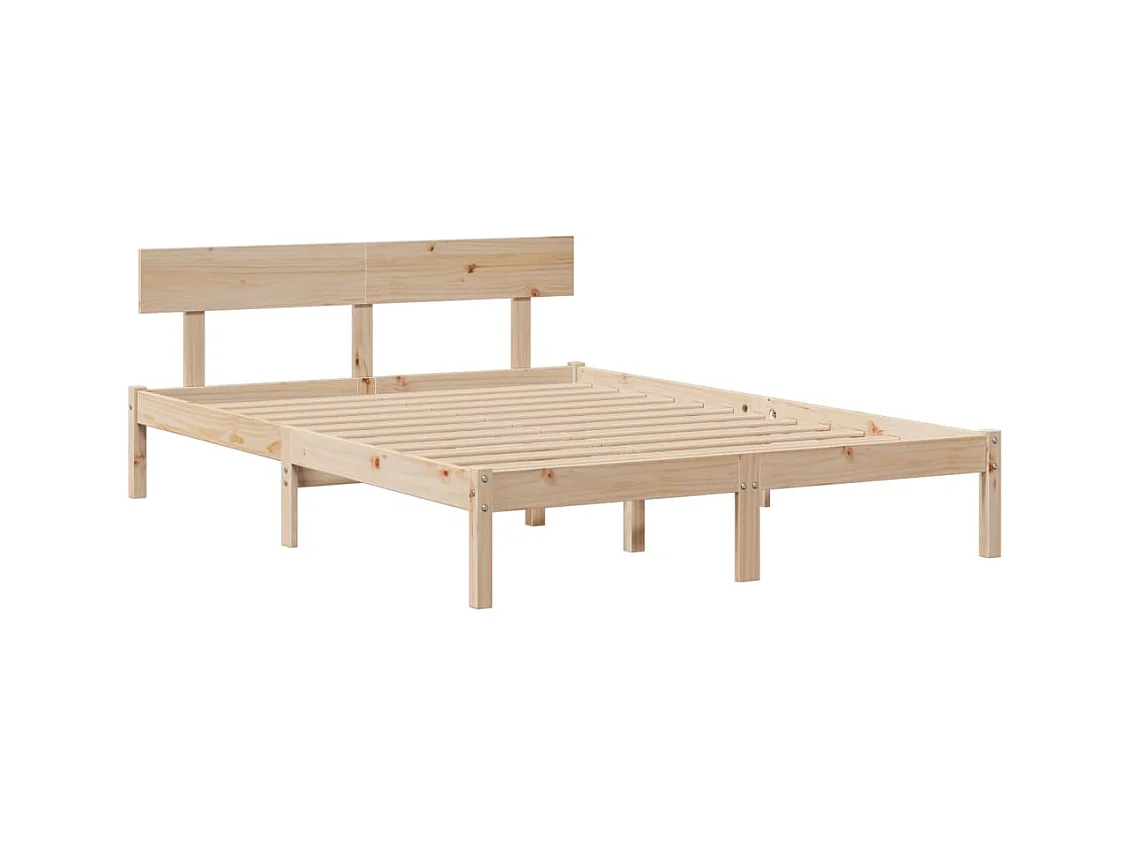 Massivholzbett mit Regal ohne Matratze 150x200 cm Kiefernholz