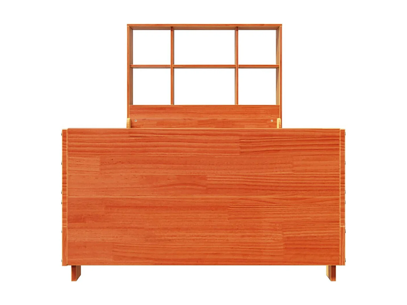 Lit bibliothèque sans matelas cire marron 75x190 cm bois massif